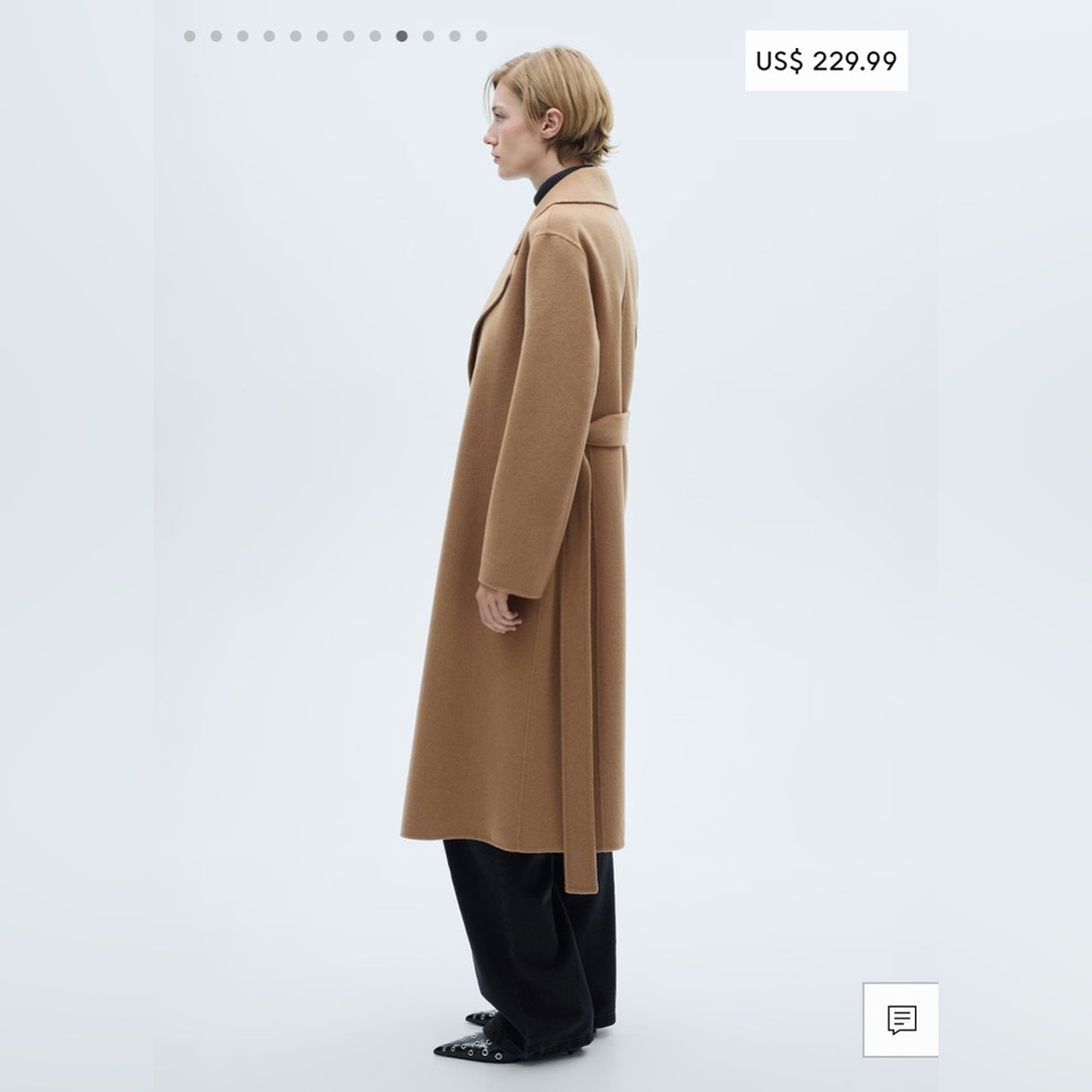 MANGO Classic Camel, Wool Belt Coat, Size Small 🧥 - Picture 7 of 13